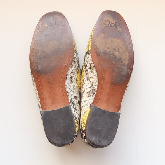 Sam Edelman Lior Yellow Snakeskin Leather Horse-bit Loafers, Slip On Shoes Sz. 8 - Picture 7 of 16